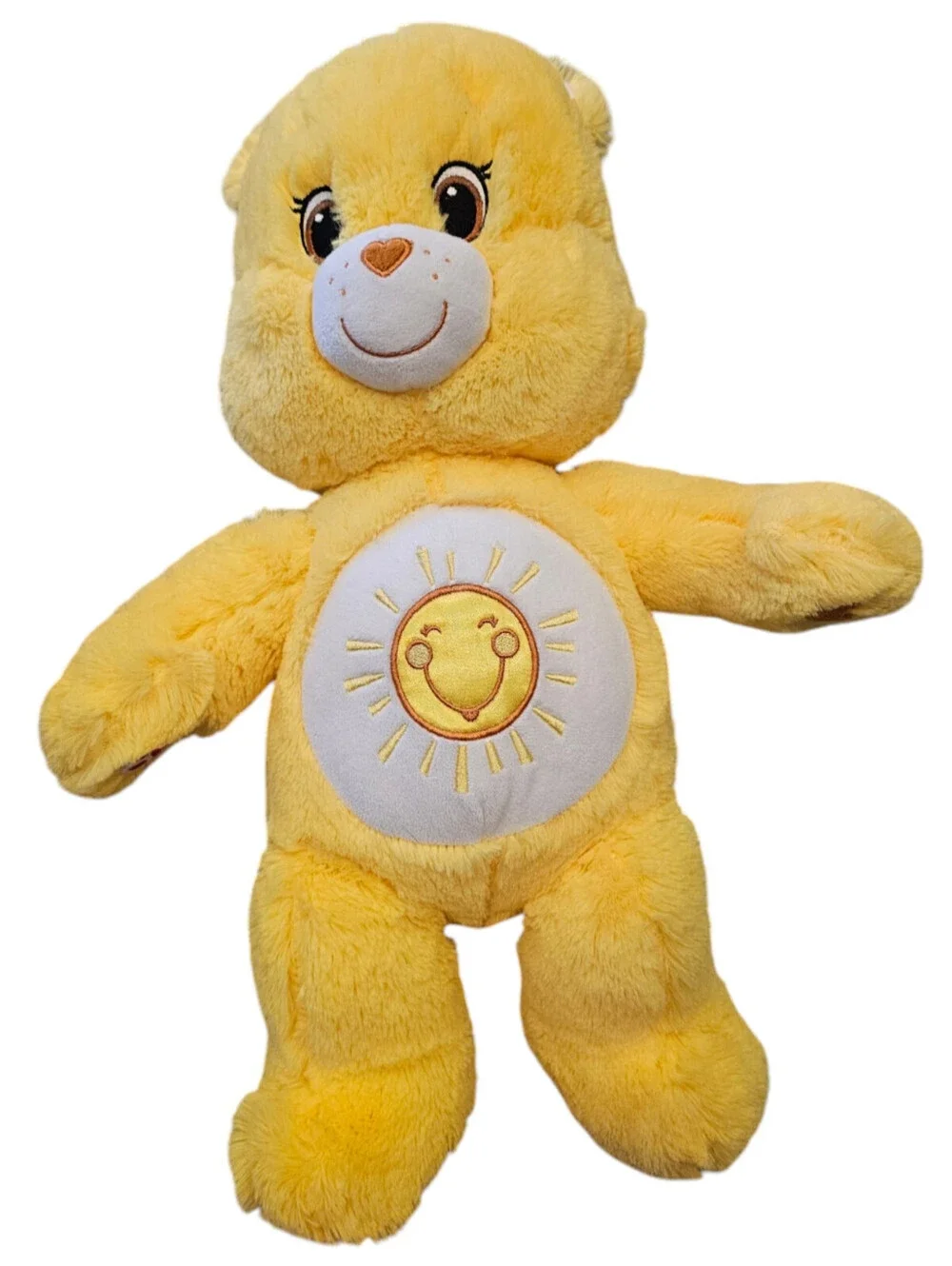 Build-A-Bear Care Bears Funshine Bear Yellow Plush Sun Belly Badge Stuffed
